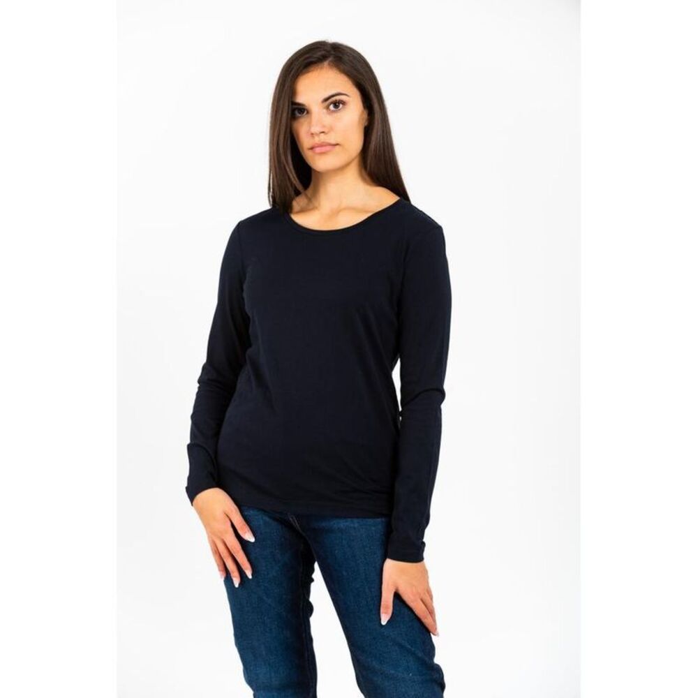 Gas Blue Cotton Long Sleeve Women's T-Shirt